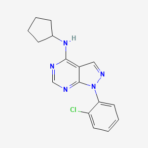 molecular formula C16H16ClN5 B2433062 1-(2-氯苯基)-N-环戊基-1H-吡唑并[3,4-d]嘧啶-4-胺 CAS No. 1171706-06-1