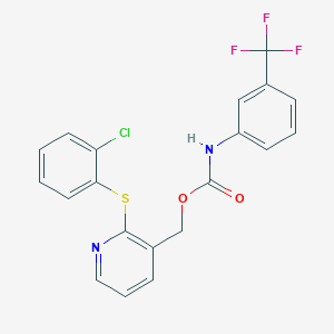 B2433063 [2-(2-chlorophenyl)sulfanylpyridin-3-yl]methyl N-[3-(trifluoromethyl)phenyl]carbamate CAS No. 339278-60-3