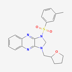 molecular formula C21H22N4O3S B2433071 1-((tetrahidrofurano-2-il)metil)-3-(m-tolilsulfonil)-2,3-dihidro-1H-imidazo[4,5-b]quinoxalina CAS No. 847916-15-8