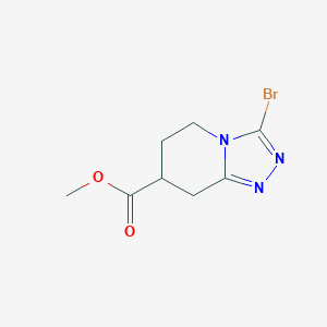 molecular formula C8H10BrN3O2 B2433077 Methyl 3-bromo-5,6,7,8-tetrahydro-[1,2,4]triazolo[4,3-a]pyridine-7-carboxylate CAS No. 2092826-50-9