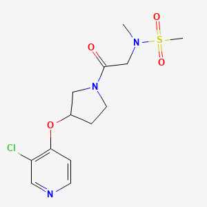 molecular formula C13H18ClN3O4S B2433083 N-(2-(3-((3-chloropyridin-4-yl)oxy)pyrrolidin-1-yl)-2-oxoethyl)-N-methylmethanesulfonamide CAS No. 2034495-81-1