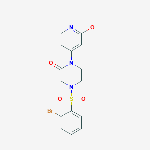 molecular formula C16H16BrN3O4S B2433084 4-(2-Bromophenyl)sulfonyl-1-(2-methoxypyridin-4-yl)piperazin-2-one CAS No. 2380097-98-1