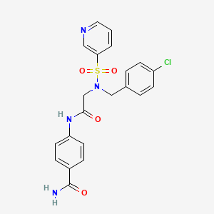 molecular formula C21H19ClN4O4S B2433098 4-(2-(N-(4-氯苄基)吡啶-3-磺酰胺基)乙酰胺基)苯甲酰胺 CAS No. 1021106-44-4