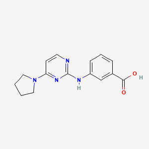 molecular formula C15H16N4O2 B2433101 3-((4-(Pyrrolidin-1-yl)pyrimidin-2-yl)amino)benzoic acid CAS No. 1239757-39-1