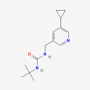 molecular formula C14H21N3O B2433111 1-(Tert-butyl)-3-((5-cyclopropylpyridin-3-yl)methyl)urea CAS No. 2034208-71-2
