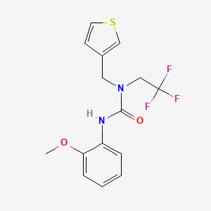 molecular formula C15H15F3N2O2S B2433118 3-(2-Methoxyphenyl)-1-(thiophen-3-ylmethyl)-1-(2,2,2-trifluoroethyl)urea CAS No. 1235321-95-5