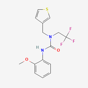 molecular formula C15H15F3N2O2S B2433118 3-(2-甲氧基苯基)-1-(噻吩-3-基甲基)-1-(2,2,2-三氟乙基)脲 CAS No. 1235321-95-5