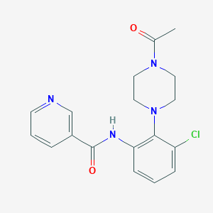 molecular formula C18H19ClN4O2 B243312 N-[2-(4-acetyl-1-piperazinyl)-3-chlorophenyl]nicotinamide 