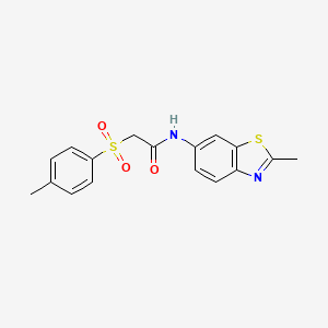 molecular formula C17H16N2O3S2 B2433125 N-(2-methylbenzo[d]thiazol-6-yl)-2-tosylacetamide CAS No. 895441-87-9