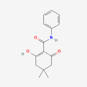 molecular formula C15H17NO3 B2433126 2-ヒドロキシ-4,4-ジメチル-6-オキソ-N-フェニルシクロヘキサ-1-エン-1-カルボキサミド CAS No. 7721-66-6