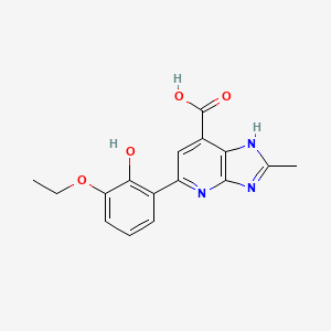 molecular formula C16H15N3O4 B2433127 5-(3-乙氧基-2-羟苯基)-2-甲基-3H-咪唑并[4,5-b]吡啶-7-羧酸 CAS No. 1021113-28-9