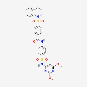 4-((3,4-dihydroquinolin-1(2H)-yl)sulfonyl)-N-(4-(N-(2,6-dimethoxypyrimidin-4-yl)sulfamoyl)phenyl)benzamide