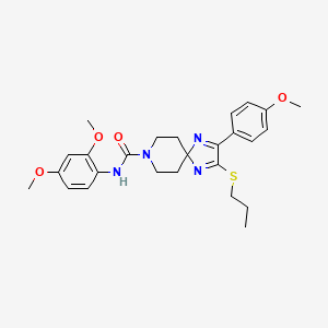 molecular formula C26H32N4O4S B2433131 N-(2,4-dimethoxyphenyl)-2-(4-methoxyphenyl)-3-(propylthio)-1,4,8-triazaspiro[4.5]deca-1,3-diene-8-carboxamide CAS No. 894881-71-1