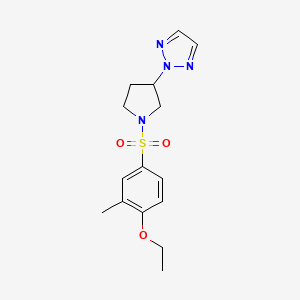 molecular formula C15H20N4O3S B2433133 2-(1-((4-ethoxy-3-methylphenyl)sulfonyl)pyrrolidin-3-yl)-2H-1,2,3-triazole CAS No. 2034269-70-8