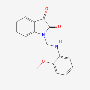 molecular formula C16H14N2O3 B2433138 1-[(2-甲氧基苯胺)甲基]吲哚-2,3-二酮 CAS No. 321688-68-0