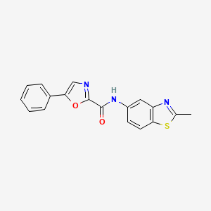 molecular formula C18H13N3O2S B2433140 N-(2-méthyl-1,3-benzothiazol-5-yl)-5-phényl-1,3-oxazole-2-carboxamide CAS No. 1795412-36-0