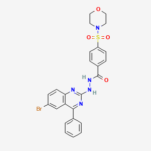 molecular formula C25H22BrN5O4S B2433141 N'-(6-溴-4-苯基喹唑啉-2-基)-4-(吗啉磺酰基)苯甲酰肼 CAS No. 329789-23-3