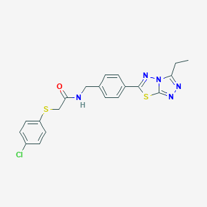 2-[(4-chlorophenyl)sulfanyl]-N-[4-(3-ethyl[1,2,4]triazolo[3,4-b][1,3,4]thiadiazol-6-yl)benzyl]acetamide