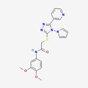 N-(3,4-dimethoxyphenyl)-2-{[5-(pyridin-3-yl)-4-(1H-pyrrol-1-yl)-4H-1,2,4-triazol-3-yl]sulfanyl}acetamide