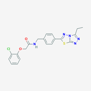 molecular formula C20H18ClN5O2S B243316 2-(2-chlorophenoxy)-N-[4-(3-ethyl[1,2,4]triazolo[3,4-b][1,3,4]thiadiazol-6-yl)benzyl]acetamide 