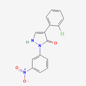 molecular formula C15H10ClN3O3 B2433166 4-(2-chlorophenyl)-2-(3-nitrophenyl)-1,2-dihydro-3H-pyrazol-3-one CAS No. 400076-67-7