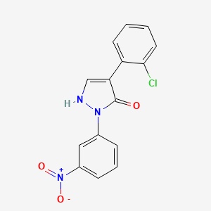 molecular formula C15H10ClN3O3 B2433166 4-(2-氯苯基)-2-(3-硝基苯基)-1,2-二氢-3H-吡唑-3-酮 CAS No. 400076-67-7