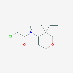 molecular formula C10H18ClNO2 B2433167 2-Chloro-N-(3-ethyl-3-methyloxan-4-yl)acetamide CAS No. 2411285-98-6