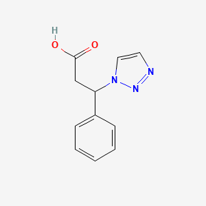 molecular formula C11H11N3O2 B2433168 Ácido 3-fenil-3-(triazol-1-il)propanoico CAS No. 2003011-44-5