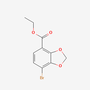molecular formula C10H9BrO4 B2433171 苯并[d][1,3]二氧杂环-4-羧酸乙酯-7-溴 CAS No. 1312610-07-3