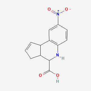 molecular formula C13H12N2O4 B2433172 8-Nitro-3a,4,5,9b-tetrahydro-3H-cyclopenta[c]quinoline-4-carboxylic acid CAS No. 353484-24-9