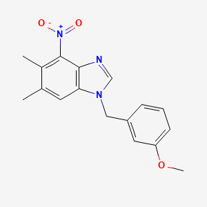 molecular formula C17H17N3O3 B2433175 1-(3-甲氧基苄基)-5,6-二甲基-4-硝基-1H-1,3-苯并咪唑 CAS No. 338954-64-6