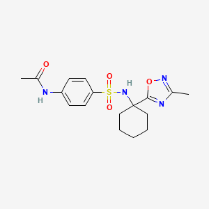 molecular formula C17H22N4O4S B2433176 N-(4-(N-(1-(3-methyl-1,2,4-oxadiazol-5-yl)cyclohexyl)sulfamoyl)phenyl)acetamide CAS No. 1396809-11-2