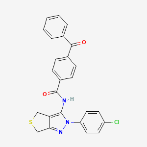 molecular formula C25H18ClN3O2S B2433178 4-benzoyl-N-(2-(4-chlorophenyl)-4,6-dihydro-2H-thieno[3,4-c]pyrazol-3-yl)benzamide CAS No. 392254-49-8
