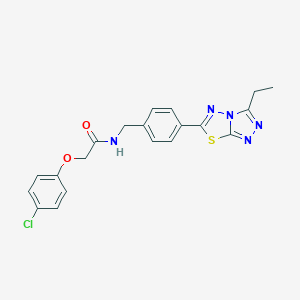 molecular formula C20H18ClN5O2S B243318 2-(4-chlorophenoxy)-N-[4-(3-ethyl[1,2,4]triazolo[3,4-b][1,3,4]thiadiazol-6-yl)benzyl]acetamide 