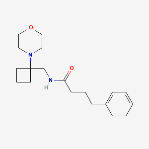 molecular formula C19H28N2O2 B2433181 N-[(1-Morpholin-4-ylcyclobutyl)methyl]-4-phenylbutanamide CAS No. 2380175-58-4