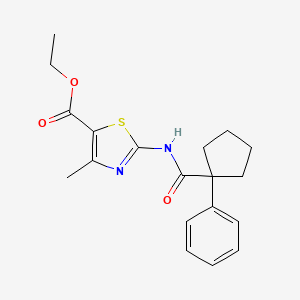 molecular formula C19H22N2O3S B2433183 4-甲基-2-[(1-苯基-环戊烷甲酰基)-氨基]-噻唑-5-羧酸乙酯 CAS No. 1024162-41-1