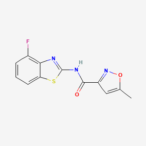 molecular formula C12H8FN3O2S B2433184 N-(4-氟苯并[d]噻唑-2-基)-5-甲基异噁唑-3-甲酰胺 CAS No. 942007-41-2