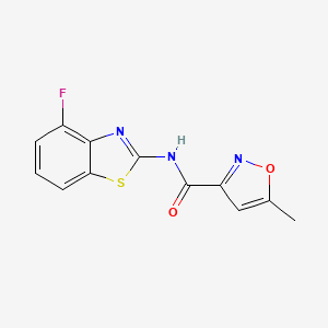 molecular formula C12H8FN3O2S B2433184 N-(4-フルオロベンゾ[d]チアゾール-2-イル)-5-メチルイソキサゾール-3-カルボキサミド CAS No. 942007-41-2