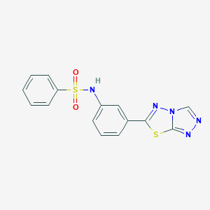 molecular formula C15H11N5O2S2 B243319 N-(3-[1,2,4]triazolo[3,4-b][1,3,4]thiadiazol-6-ylphenyl)benzenesulfonamide 