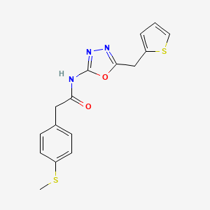 2-(4-(methylthio)phenyl)-N-(5-(thiophen-2-ylmethyl)-1,3,4-oxadiazol-2-yl)acetamide