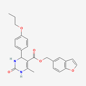 (1-benzofuran-5-yl)methyl 6-methyl-2-oxo-4-(4-propoxyphenyl)-1,2,3,4-tetrahydropyrimidine-5-carboxylate