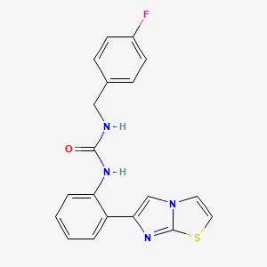 molecular formula C19H15FN4OS B2433198 1-(4-氟苄基)-3-(2-(咪唑并[2,1-b]噻唑-6-基)苯基)脲 CAS No. 1795304-09-4