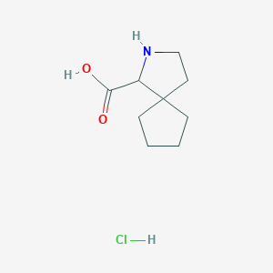 molecular formula C9H16ClNO2 B2433199 2-Azaspiro[4.4]nonane-1-carboxylic acid;hydrochloride CAS No. 2378501-53-0