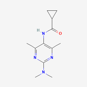 molecular formula C12H18N4O B2433200 N-[2-(Dimethylamino)-4,6-dimethylpyrimidin-5-YL]cyclopropanecarboxamide CAS No. 1448027-01-7