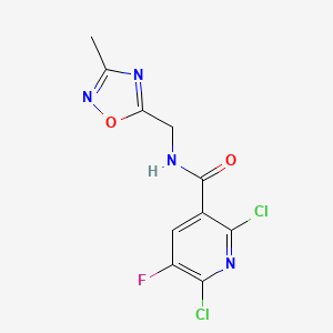 molecular formula C10H7Cl2FN4O2 B2433205 2,6-dichloro-5-fluoro-N-[(3-methyl-1,2,4-oxadiazol-5-yl)methyl]pyridine-3-carboxamide CAS No. 1428033-07-1