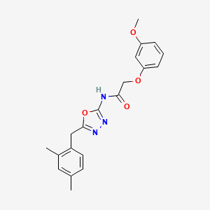 molecular formula C20H21N3O4 B2433208 N-(5-(2,4-dimethylbenzyl)-1,3,4-oxadiazol-2-yl)-2-(3-methoxyphenoxy)acetamide CAS No. 1105223-84-4