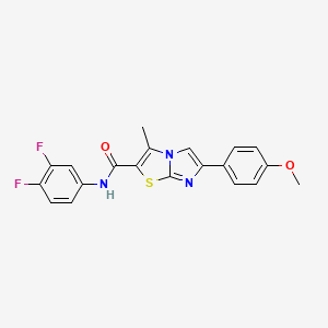 molecular formula C20H15F2N3O2S B2433215 N-(3,4-二氟苯基)-6-(4-甲氧基苯基)-3-甲基咪唑并[2,1-b][1,3]噻唑-2-甲酰胺 CAS No. 852135-04-7