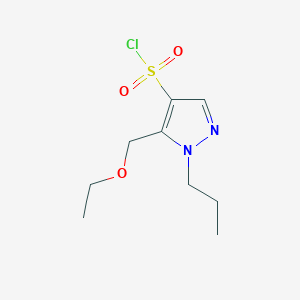 molecular formula C9H15ClN2O3S B2433218 5-(ethoxymethyl)-1-propyl-1H-pyrazole-4-sulfonyl chloride CAS No. 1856032-26-2