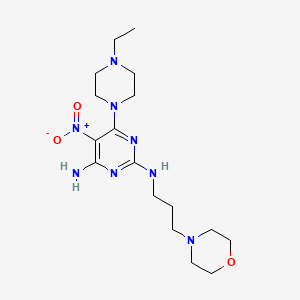 6-(4-ethylpiperazin-1-yl)-N2-(3-morpholinopropyl)-5-nitropyrimidine-2,4-diamine