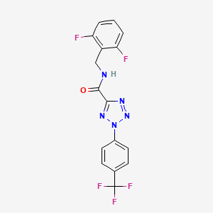 molecular formula C16H10F5N5O B2433229 N-(2,6-difluorobenzyl)-2-(4-(trifluoromethyl)phenyl)-2H-tetrazole-5-carboxamide CAS No. 1396881-29-0